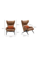 Hospitality furniture - Brown Leather Wingback Accent Chair - www.oroatrade.com