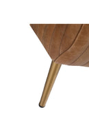 Ribbed Brown Leather Bench | Novi Living Endora | Oroa.com