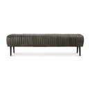 Quilted Green Leather Bench | Novi Living Endora