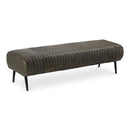 Quilted Green Leather Bench | Novi Living Endora