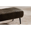 Quilted Green Leather Bench | Novi Living Endora
