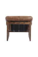 Hospitality furniture - Brown Leather Strapped Accent Chair - www.oroatrade.com