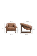 Hospitality furniture - Brown Leather Strapped Accent Chair - www.oroatrade.com