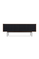 Contract furniture - Black Ribbed 4-Door Sideboard - www.oroatrade.com