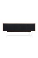 Contract furniture - Black Ribbed 4-Door Sideboard - www.oroatrade.com