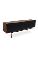Contract furniture - Black Ribbed 4-Door Sideboard - www.oroatrade.com