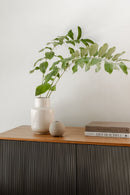 Contract furniture - Black Ribbed 4-Door Sideboard - www.oroatrade.com