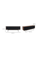 Contract furniture - Black Ribbed 4-Door Sideboard - www.oroatrade.com