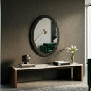 Hospitality furniture - Aged Black Oval Mirror - www.oroatrade.com