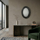 Hospitality furniture - Aged Black Oval Mirror - www.oroatrade.com