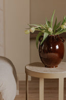 Hospitality furniture - Round Travertine Accent Table - www.oroatrade.com