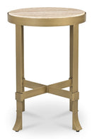 Hospitality furniture - Round Travertine Accent Table - www.oroatrade.com