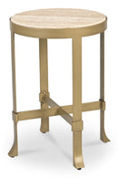 Hospitality furniture - Round Travertine Accent Table - www.oroatrade.com