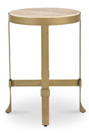 Hospitality furniture - Round Travertine Accent Table - www.oroatrade.com