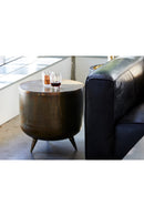 Hospitality furniture - Brass Drum-Style Accent Table - www.oroatrade.com