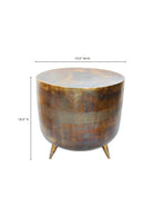 Hospitality furniture - Brass Drum-Style Accent Table - www.oroatrade.com