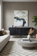 Black Herringbone 4-Door Sideboard | Novi Living Fishbone | Oroa.com