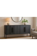 Black Herringbone 4-Door Sideboard | Novi Living Fishbone | Oroa.com