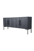 Black Herringbone 4-Door Sideboard | Novi Living Fishbone | Oroa.com