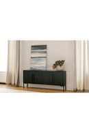 Black Herringbone 4-Door Sideboard | Novi Living Fishbone | Oroa.com