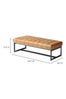 Hospitality furniture - Tan Leather Tufted Bench - www.oroatrade.com