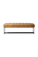 Hospitality furniture - Tan Leather Tufted Bench - www.oroatrade.com
