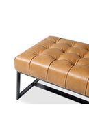 Hospitality furniture - Tan Leather Tufted Bench - www.oroatrade.com