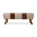 Leather And Canvas Bench | Novi Living Pommel