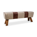 Leather And Canvas Bench | Novi Living Pommel