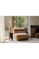 Hospitality furniture - Ribbed Tan Leather Slipper Chair - www.oroatrade.com