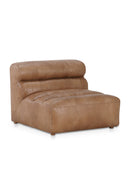 Hospitality furniture - Ribbed Tan Leather Slipper Chair - www.oroatrade.com