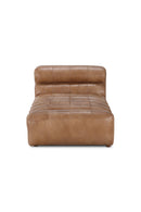 Hospitality furniture - Ribbed Tan Leather Chaise Lounge - www.oroatrade.com
