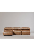Hospitality furniture - Ribbed Tan Leather Chaise Lounge - www.oroatrade.com