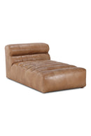 Hospitality furniture - Ribbed Tan Leather Chaise Lounge - www.oroatrade.com