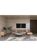 Hospitality furniture - Ribbed Tan Leather Chaise Lounge - www.oroatrade.com