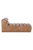 Hospitality furniture - Ribbed Tan Leather Chaise Lounge - www.oroatrade.com