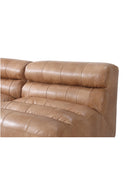 Hospitality furniture - Ribbed Tan Leather Sectional Sofa - www.oroatrade.com