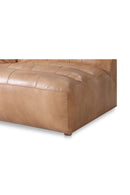 Hospitality furniture - Ribbed Tan Leather Sectional Sofa - www.oroatrade.com