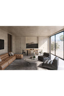 Hospitality furniture - Ribbed Tan Leather Sectional Sofa - www.oroatrade.com