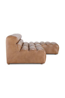 Hospitality furniture - Ribbed Tan Leather Sectional Sofa - www.oroatrade.com