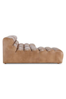 Hospitality furniture - Ribbed Tan Leather Sectional Sofa - www.oroatrade.com