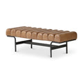 Channeled Leather Bench | Novi Living Harrison