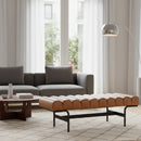 Channeled Leather Bench | Novi Living Harrison