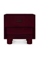 Red Wooden 1-Drawer Nightstand | Novi Living Jolene | Oroa.com
