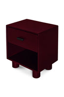 Red Wooden 1-Drawer Nightstand | Novi Living Jolene | Oroa.com