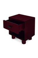 Red Wooden 1-Drawer Nightstand | Novi Living Jolene | Oroa.com