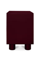 Red Wooden 1-Drawer Nightstand | Novi Living Jolene | Oroa.com