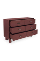 Contract furniture - Red Wooden 6-Drawer Dresser - www.oroatrade.com