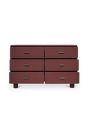 Red Wooden 6-Drawer Dresser | Novi Living Jolene
