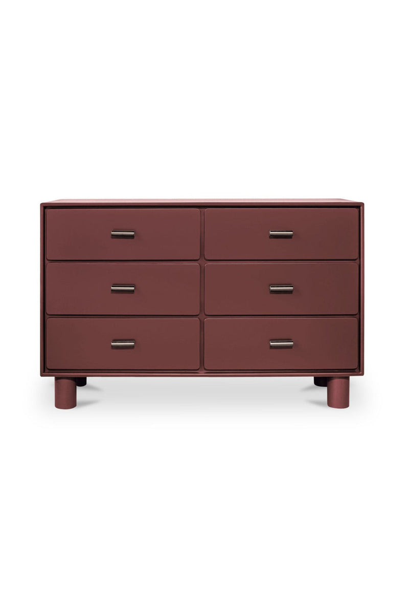 modern red dresser GarveeLife Wooden Dresser with 9 Drawers Tall Modern Closet with Deep Storage Large Chest of Drawers for Living Room Red Walnut